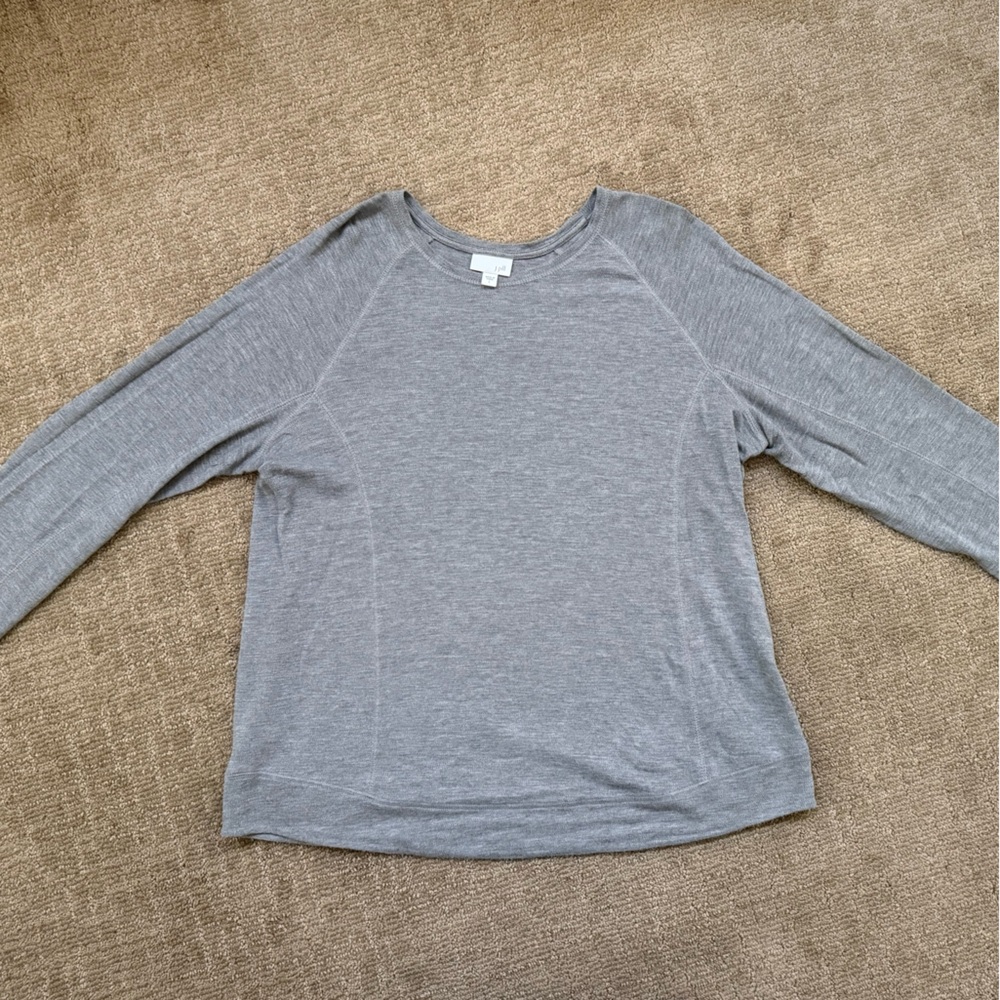 J. Jill Heather Gray Crewneck Long Sleeve Top Size Large